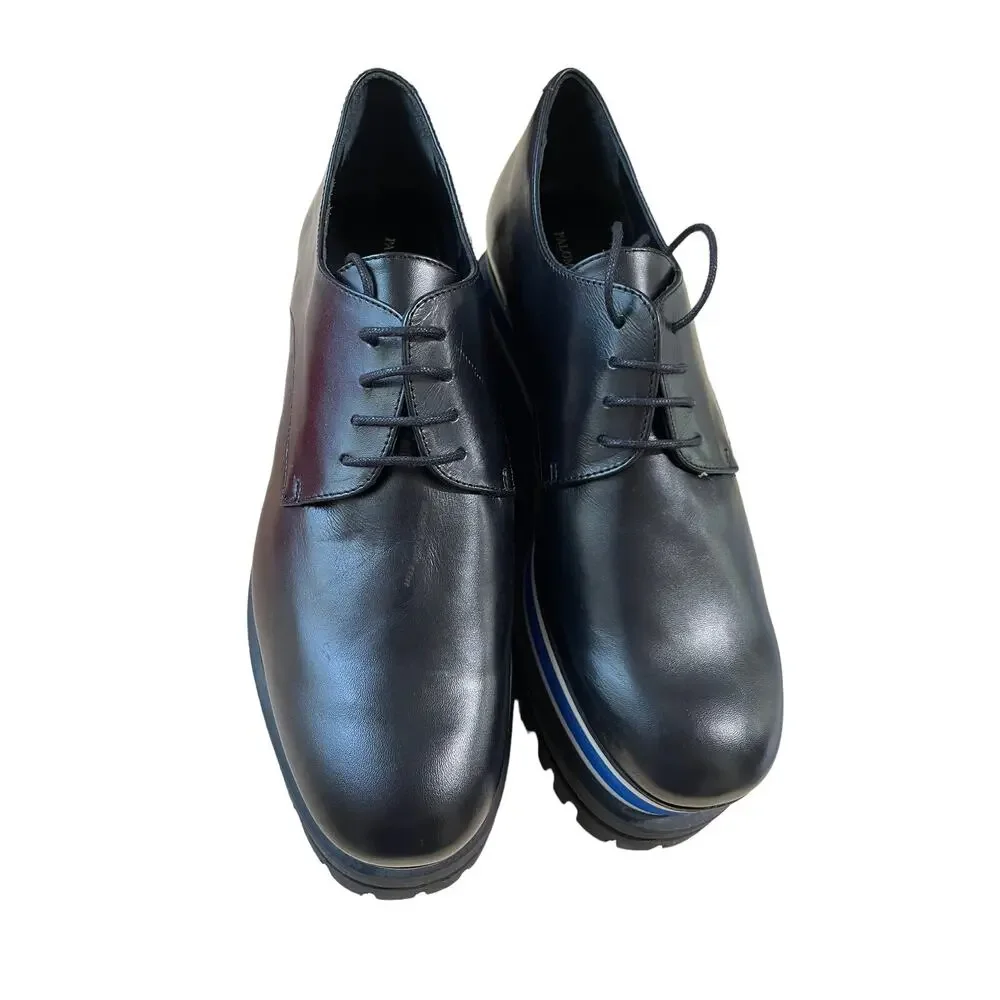 Paloma Barcelo Womens US 9 EU 40 Leather Lug-Sole Platform Oxford Black Shoe